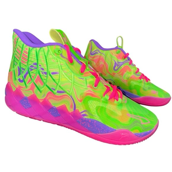 Puma MB.01 Inverse Toxic Size 13 Green Pink Basketball Sneakers LaMelo Shoes New - Picture 9 of 9